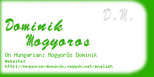 dominik mogyoros business card